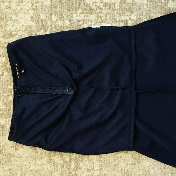 My Michelle Ruched Slit Maxi Skirt Junior 1 Navy - Picture 11 of 16